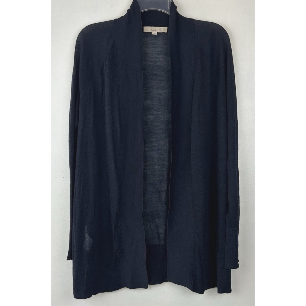 Loft Cardigan Sweater Womens Medium Blue Open Lightweight Layer Thin Office